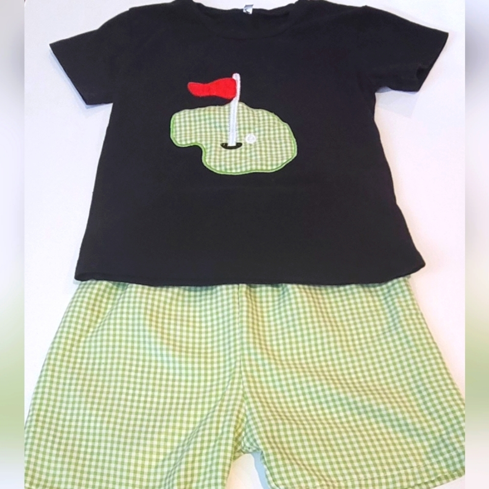 Toddler boy golf short outfit